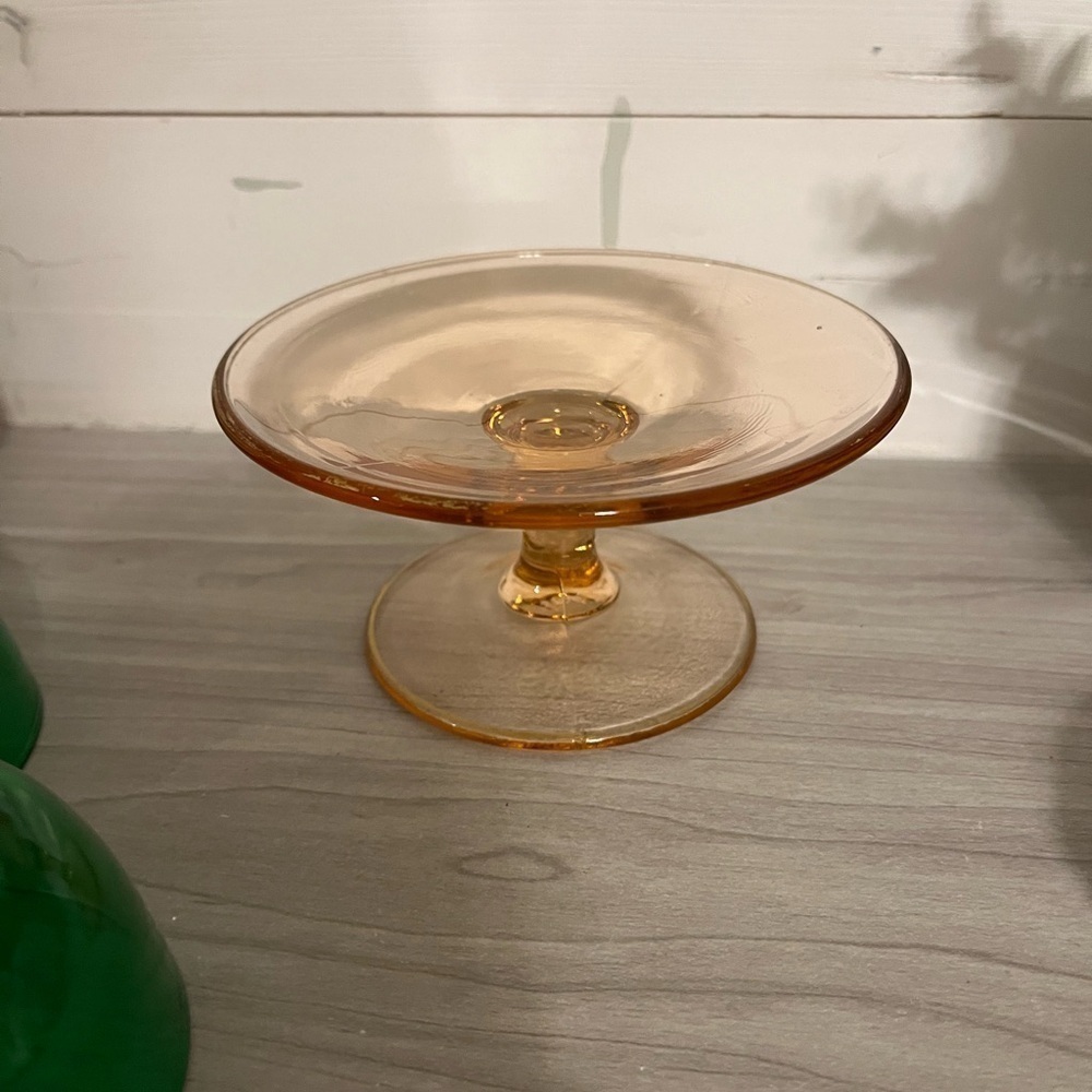 Vintage Pink Depression Glass Candle Holder Base Dessert Stand - Picture 15 of 16